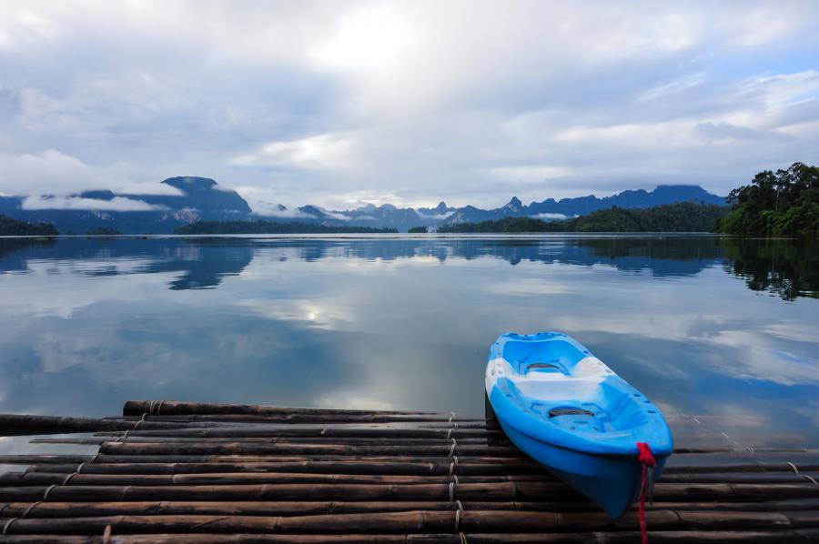 Canoeing is very popular in the lake
