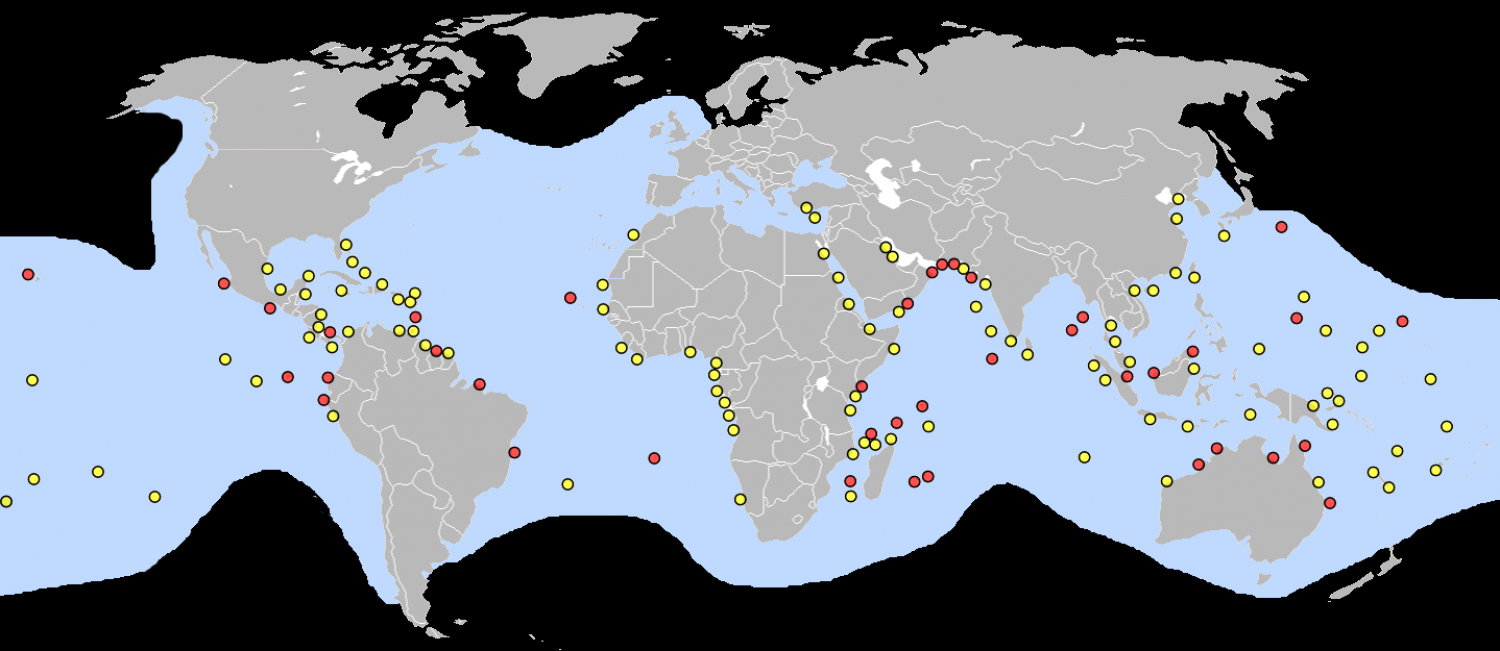 map of where the green turtle lives