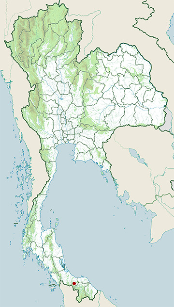 Distribution map of Peninsular narrow-mouthed frog, Microhyla peninsularis in Thailand
